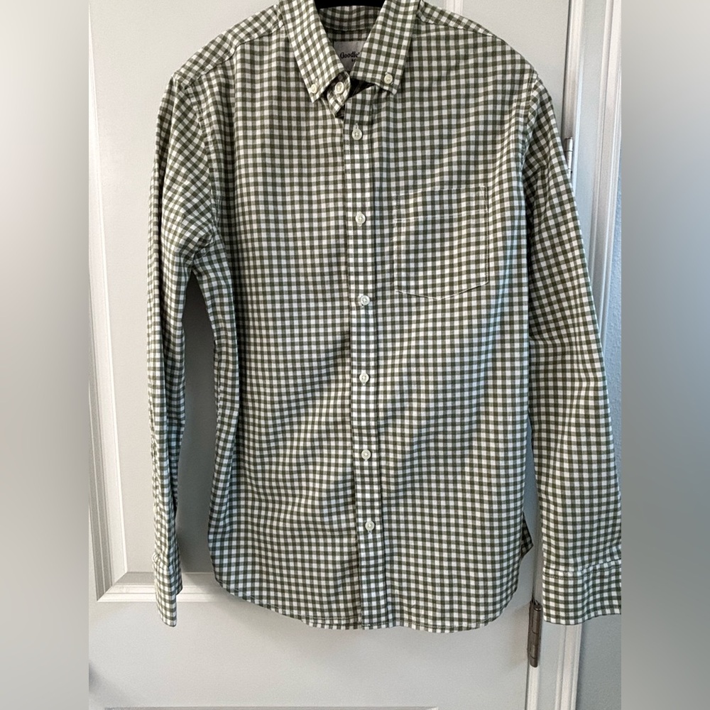 GOODFELLOW & CO NWT Men's Long Sleeve Button Down Shirt in Olive Green Size Med